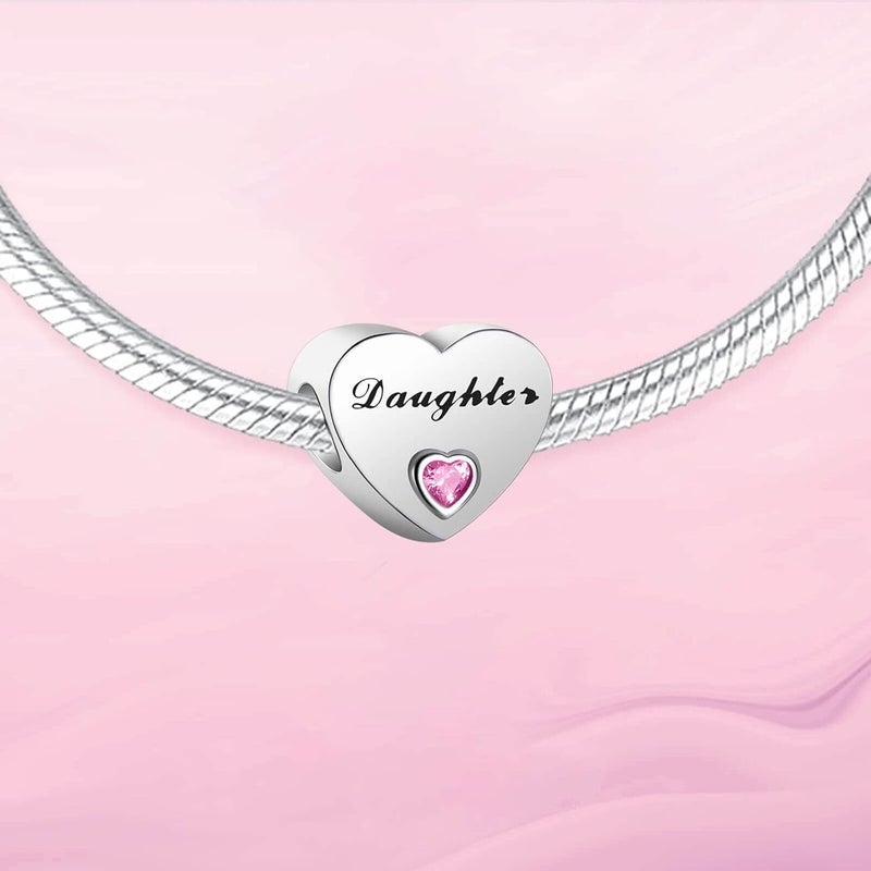 VALGACLS Mom Wife Daughter Love Heart Wedding Rings Charms 925 Sterling Silver Charms for Bracelets Necklace Valentine's Day Mother's Day Jewelry Charm for Women - Image 2
